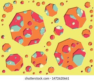 Abstract Generative Art color distributed plygon holes background illustration