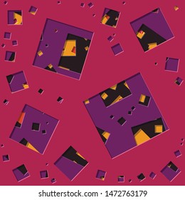 Abstract Generative Art color distributed plygon holes background illustration