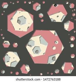 Abstract Generative Art color distributed plygon holes background illustration