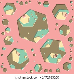 Abstract Generative Art color distributed plygon holes background illustration