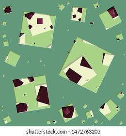 Abstract Generative Art color distributed plygon holes background illustration