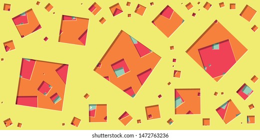 Abstract Generative Art color distributed plygon holes background illustration