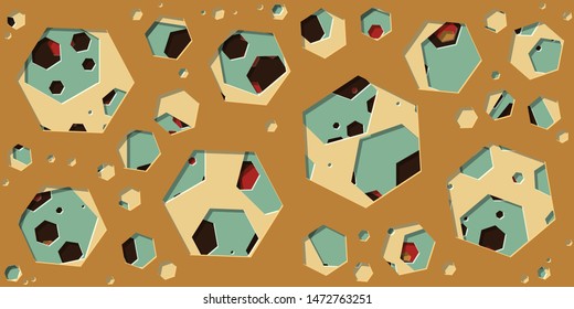 Abstract Generative Art color distributed plygon holes background illustration