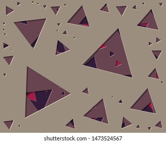 Abstract Generative Art color distributed triangle holes background illustration