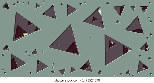 Abstract Generative Art color distributed triangle holes background illustration