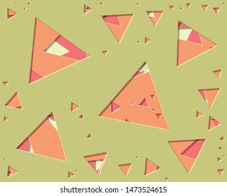 Abstract Generative Art color distributed triangle holes background illustration