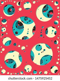 Abstract Generative Art color distributed circles holes background illustration