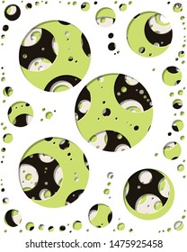Abstract Generative Art color distributed circles holes background illustration