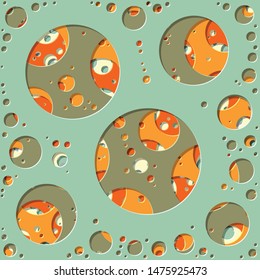 Abstract Generative Art color distributed circles holes background illustration
