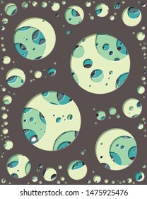 Abstract Generative Art color distributed circles holes background illustration