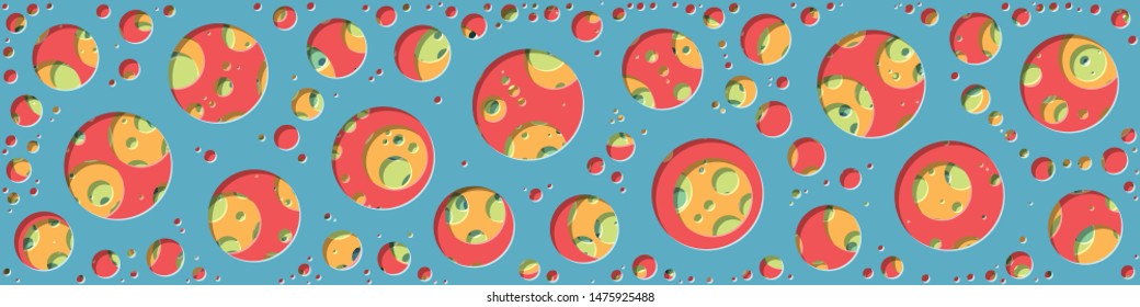 Abstract Generative Art color distributed circles holes background illustration