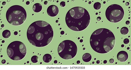 Abstract Generative Art color distributed circles holes background illustration
