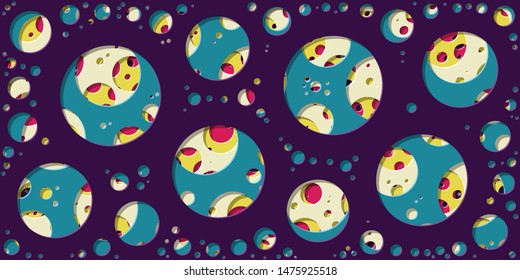 Abstract Generative Art color distributed circles holes background illustration