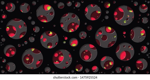 Abstract Generative Art color distributed circles holes background illustration