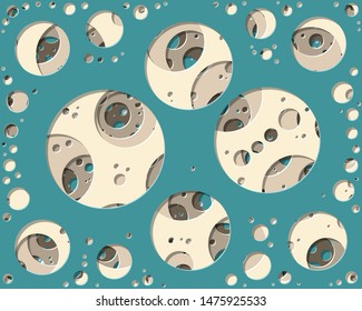 Abstract Generative Art color distributed circles holes background illustration