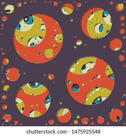 Abstract Generative Art color distributed circles holes background illustration