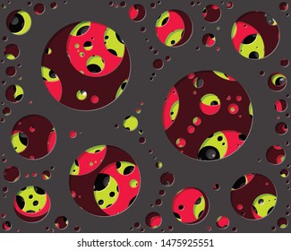 Abstract Generative Art color distributed circles holes background illustration