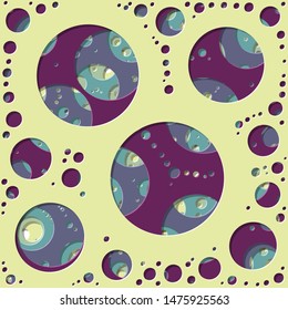 Abstract Generative Art color distributed circles holes background illustration