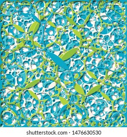 Abstract Generative Art color distributed circles holes background illustration