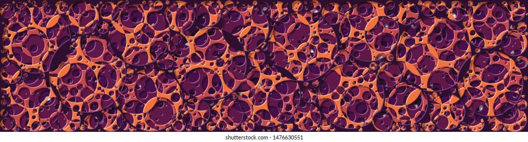 Abstract Generative Art color distributed circles holes background illustration