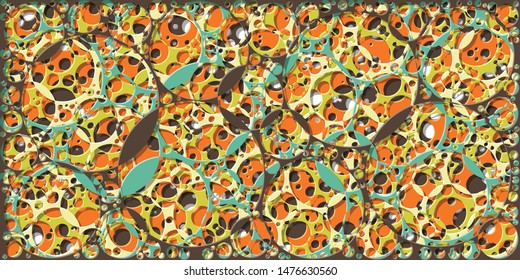 Abstract Generative Art color distributed circles holes background illustration