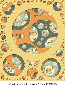 Abstract Generative Art color distributed circles holes background illustration