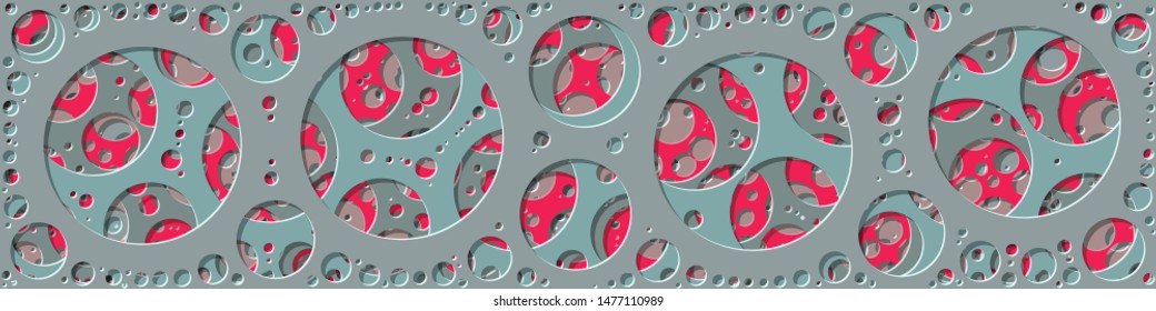 Abstract Generative Art color distributed circles holes background illustration