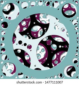 Abstract Generative Art color distributed circles holes background illustration