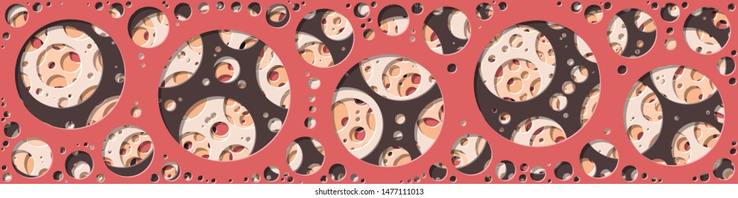 Abstract Generative Art color distributed circles holes background illustration