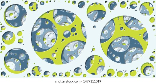 Abstract Generative Art color distributed circles holes background illustration