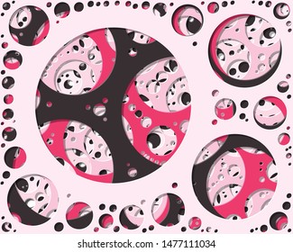 Abstract Generative Art color distributed circles holes background illustration