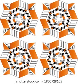 Abstract generative art color pattern vector tile