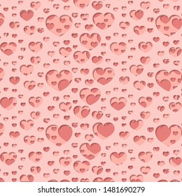 Abstract generative  distributed hearts holes on a white background. Vector illustration suitable for valentines day design, wedding design, birthday.