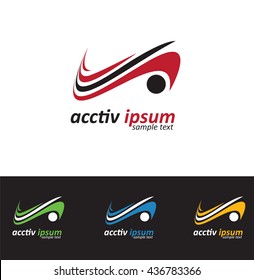 Abstract generic dynamic logo full color,black and white .