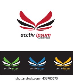 Abstract generic dynamic logo full color,black and white .