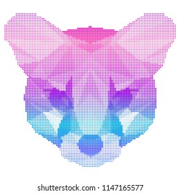 Abstract genet head isolated on white. Graphic animal portrait for birthday card, modern party invitation, wallpaper, shop sale advertising, workshop, t-shirt, bag print, poster.