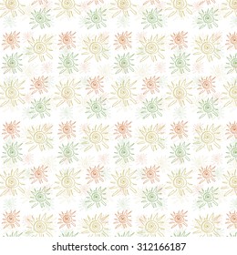 Abstract gentle colorful flowers pattern, background