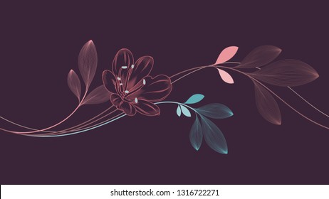 Abstract gentle floral seamless pattern with clivia flowers and bright leaves. Vector element for the design of wallpaper for walls, packaging.