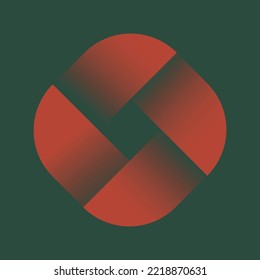 Abstract gentle geometric gradient shape design