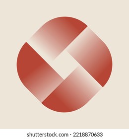 Abstract gentle geometric gradient shape design