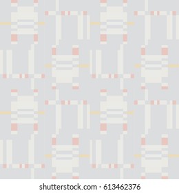 Abstract gentle geometric seamless pattern. Square stripe ornament