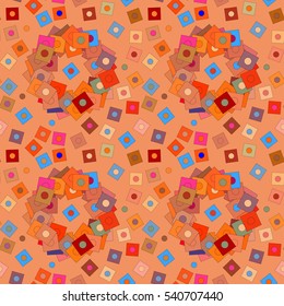 Abstract gentle geometrical seamless pattern with circles and squares.