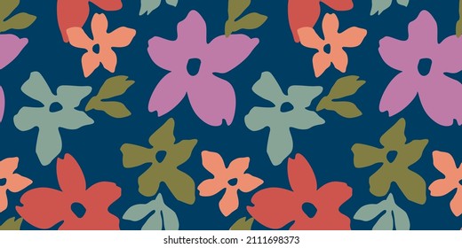 Abstract gentle seamless pattern with flowers. Modern design for paper, cover, fabric, interior decor and other use.