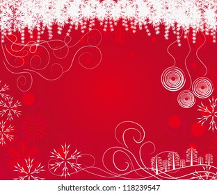 Abstract gentle winter frame with snowflakes