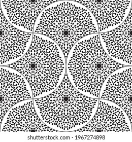 Abstract geo fish scale seamless pattern. Ornamental tile, mosaic background.  Patchwork infinity card.  Modern geometric motifs.