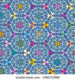 An abstract geo ornament seamless vector pattern