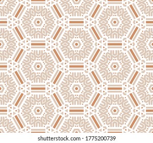 Resumen de un patrón sin fisuras. Fondo geométrico ornamental rayado con hexágono. Papel envuelto. Ilustración vectorial.               