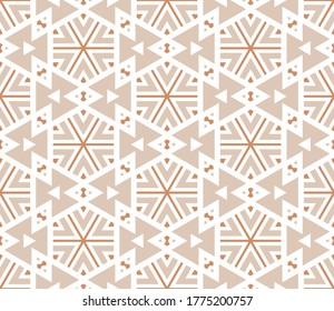 Abstract geo seamless pattern. Striped ornamental geometric background with hexagon. Wrapping paper. Vector illustration.               