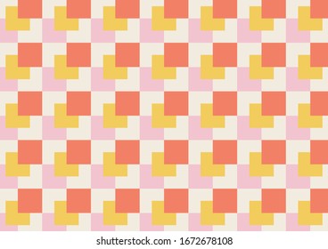 Abstraktes Geo-Quadrat Muster bunter Hintergrund. Konzept verwenden quadratische Muster Design rosa, orange, gelb und creme Hintergrund.