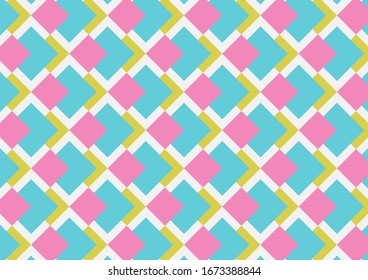 Abstract geo square pattern colorful background. Concept use square pattern design pink, blue, light-green and white background.